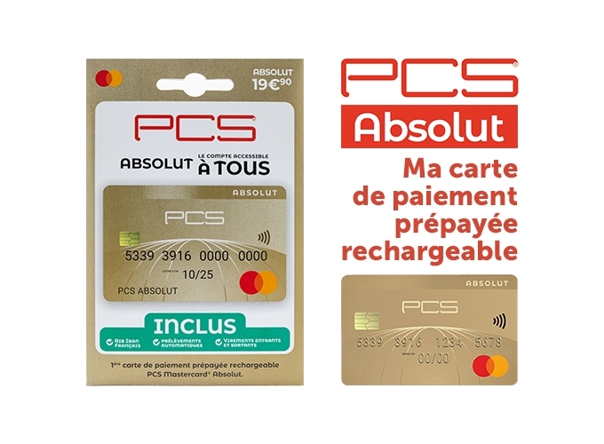 CARTE BANCAIRE PCS ABSOLUTE (1)    PVC 19.90€