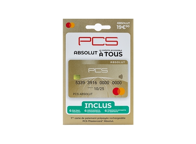 CARTE BANCAIRE PCS ABSOLUTE (1)    PVC 19.90€