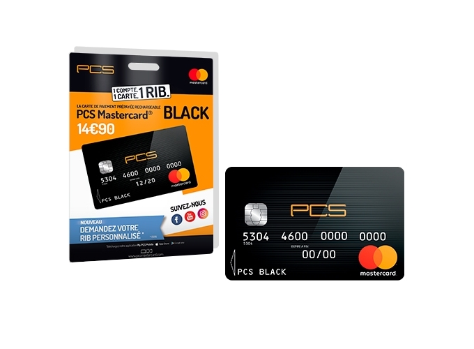 CARTE BANCAIRE PCS BLACK (1)            PVC 14.90€