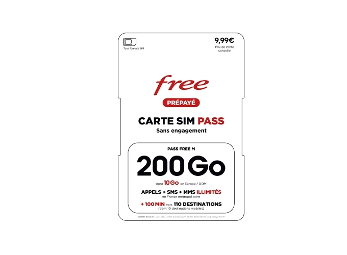 CARTE SIM FREE MOBILE 200GO APPELS SMS ILLI. (1)