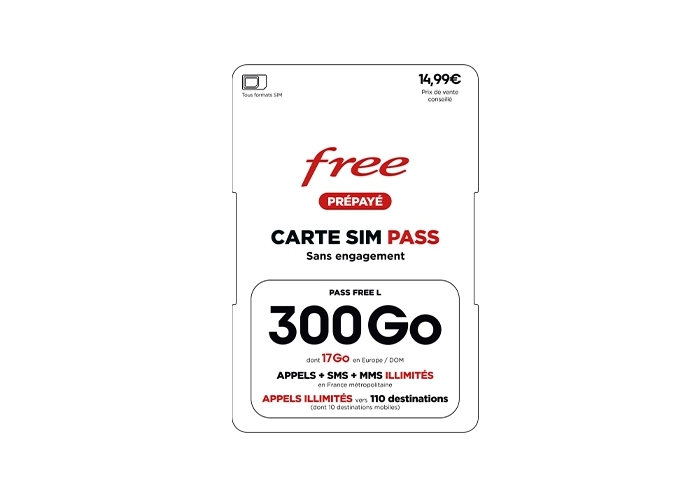 CARTE SIM FREE MOBILE 300GO APPELS SMS ILLI. (1)