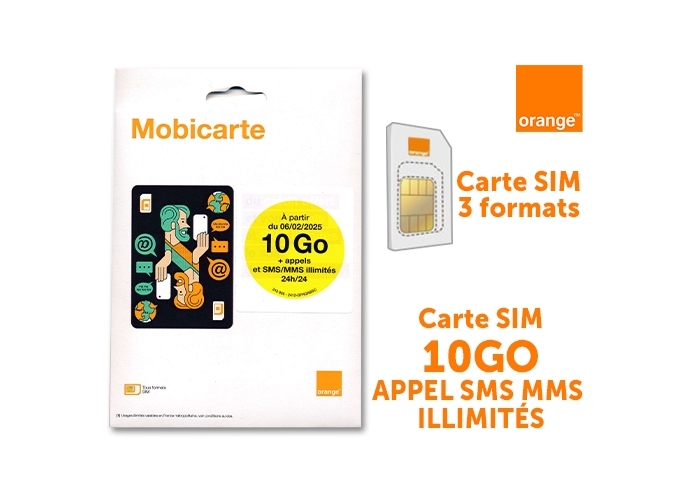 CARTE SIM ORANGE 10 GO APPELS SMS ILLIM.