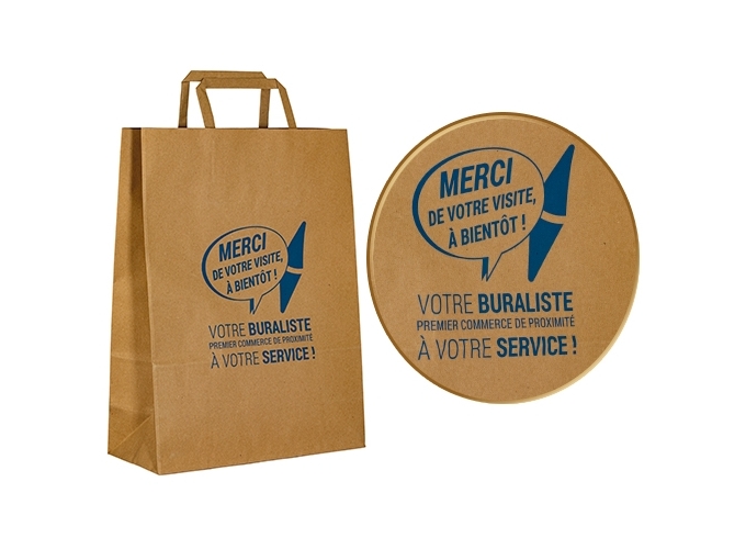 CARTON 300 SACS KRAFTS '' VOTRE BURALISTE..... (1)