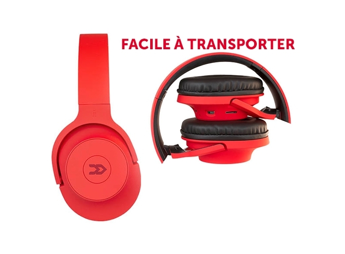 CASQUE BLUETOOTH MP3 KIT MAIN LIBRE ROUGE (1)