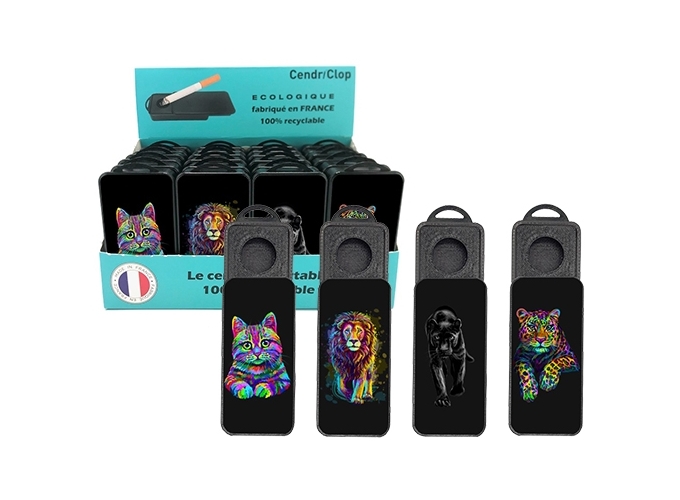 CENDRIER POCHE 100% DECORS FELINS (PR.24)