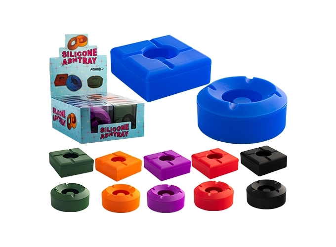 CENDRIER SILICON 10 cm (12 FORME ET COUL. ASS.)