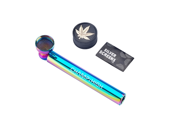 CHAMP HIGH RAIMBOW GLASS PIPE GRINDER  (PRES.24)