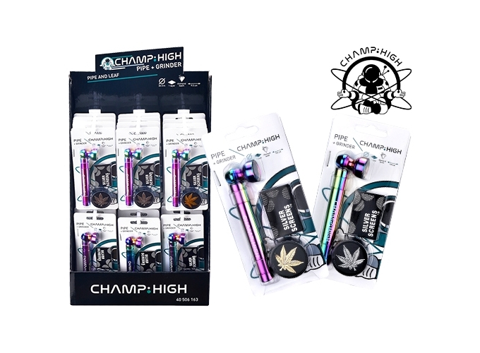 CHAMP HIGH RAIMBOW GLASS PIPE GRINDER  (PRES.24)