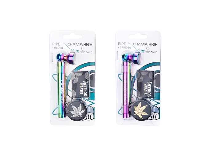 CHAMP HIGH RAIMBOW GLASS PIPE GRINDER  (PRES.24)