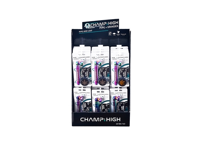 CHAMP HIGH RAIMBOW GLASS PIPE GRINDER  (PRES.24)