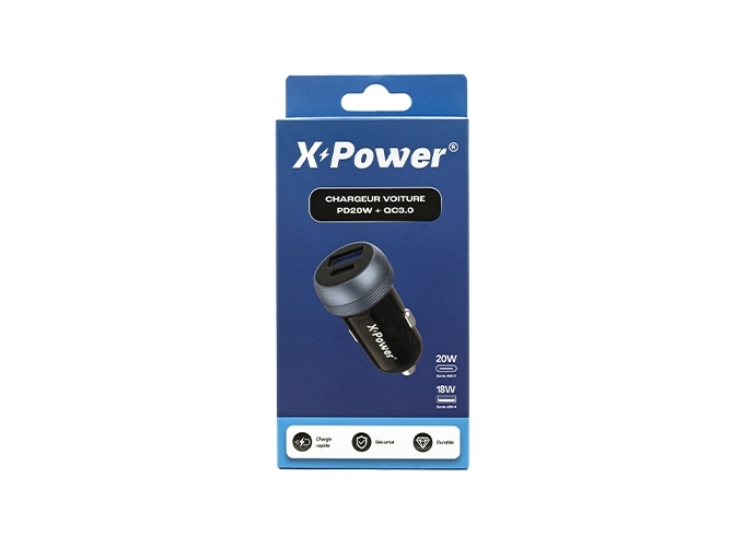 Chargeur voiture USB-C et A VQC10 - X Power