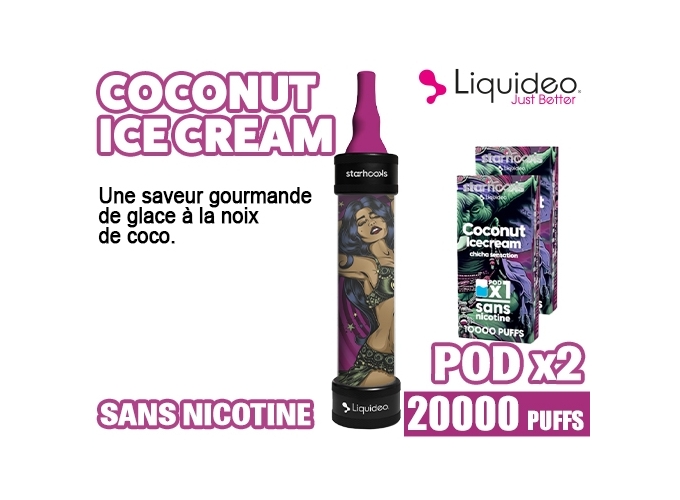 CHICHA LIQUIDEO 20K CREAM COCO  2 CARTOUCHES