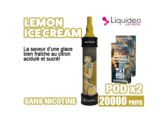 CHICHA LIQUIDEO 20K ICE CREAM CITRON  2 CARTOUCHES