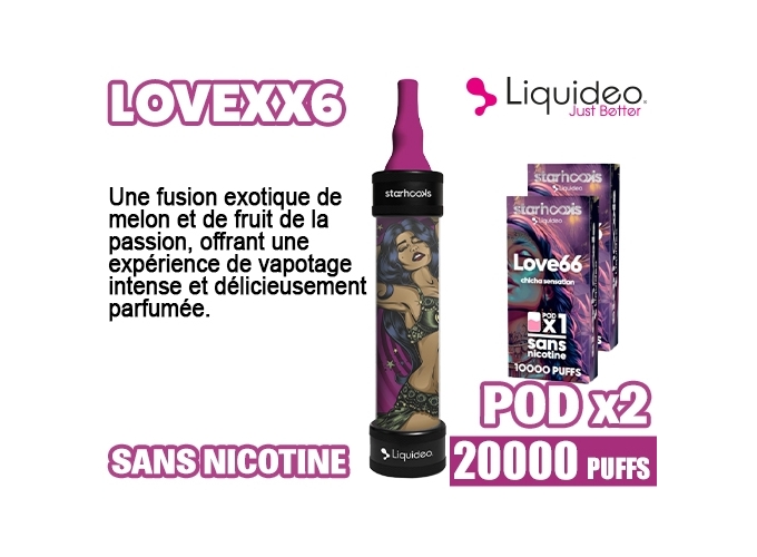 CHICHA LIQUIDEO 20K LOVE 6XX PASSION  2 CARTOUCHES