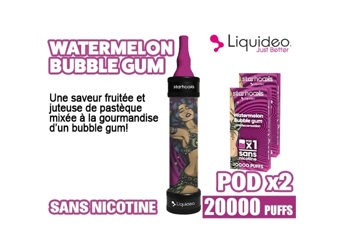 CHICHA LIQUIDEO 20K PASTEQUE BUBBLE  2 CARTOUCHES