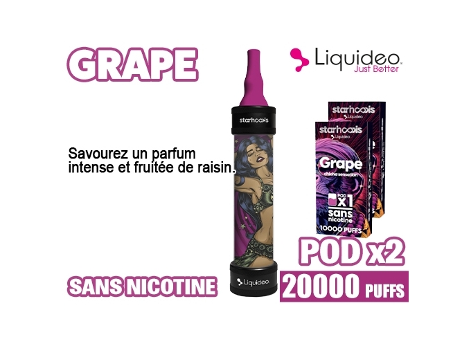 CHICHA LIQUIDEO 20K RAISIN  2 CARTOUCHES