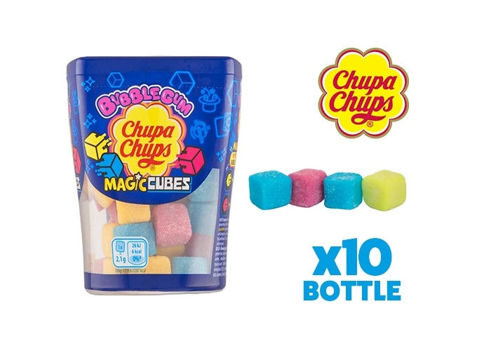 CHUPA CHUPS BOTTLE BUBBLE GUM MAGIC CUBES (10)