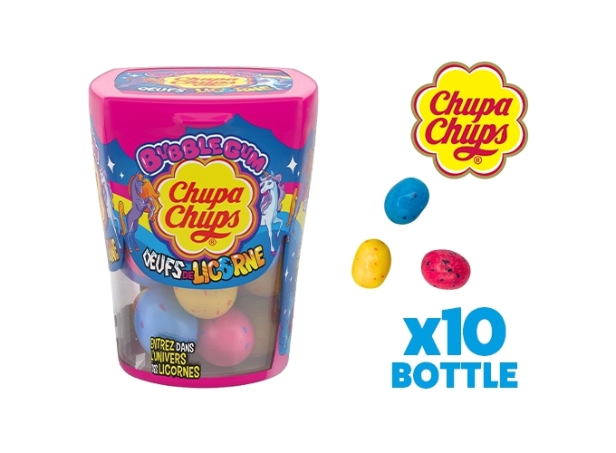 CHUPA CHUPS BOTTLE BUBBLE GUM OEUFS DE LICORNE(10)