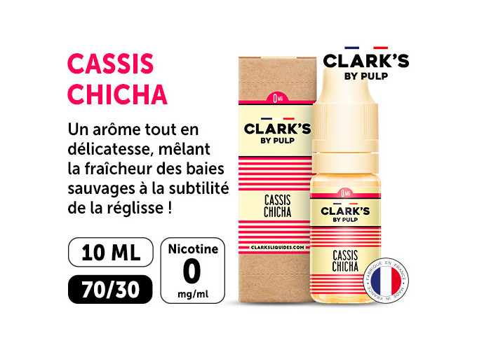 CLARK'S 10 ml CASSIS CHICHA NICOTINE 00 Mg
