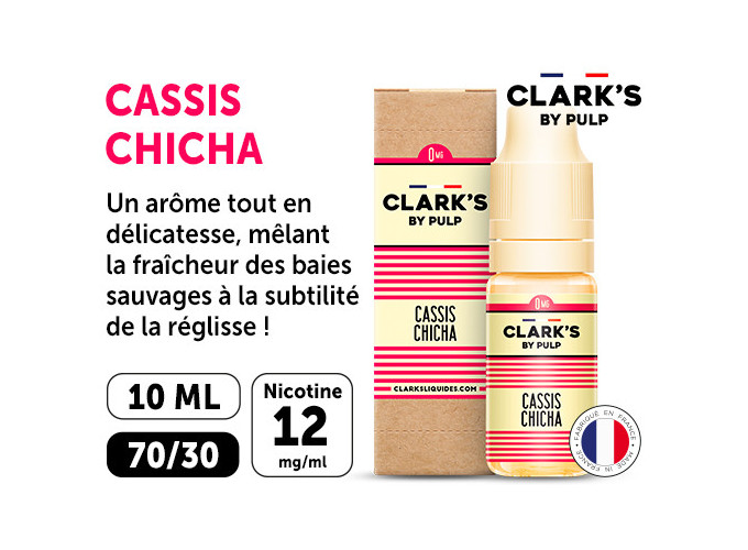 CLARK'S 10 ml CASSIS CHICHA NICOTINE 12 Mg