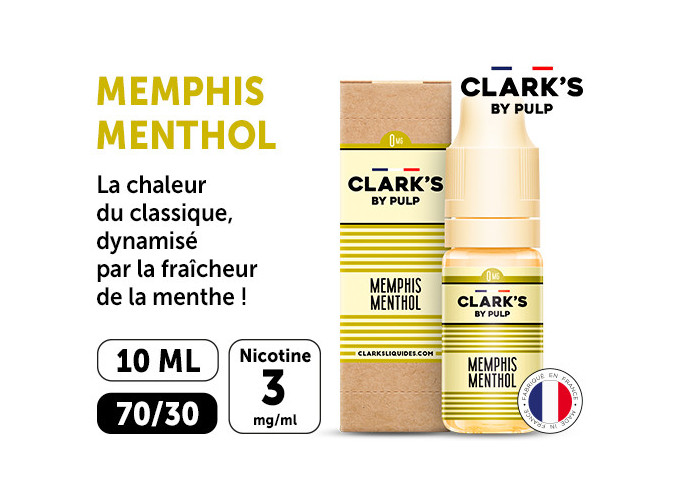 CLARK'S 10 ml TABAC MEMPHIS MENTHOL NICOTINE 03 Mg