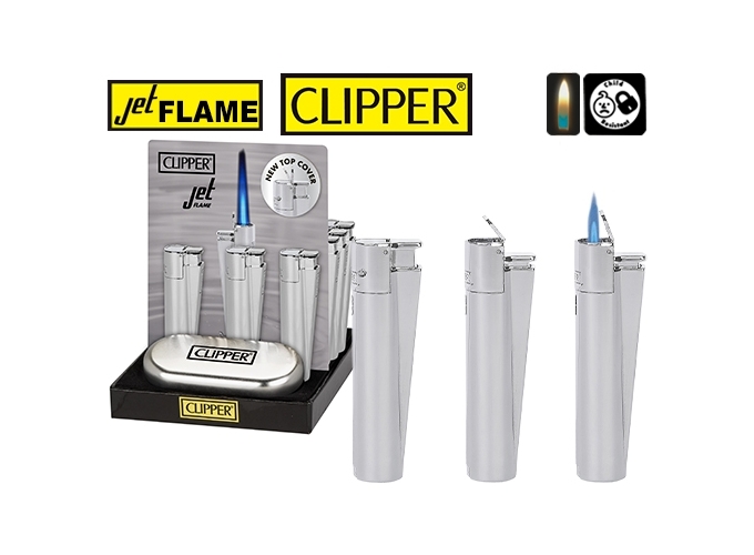CLIPPER JET FLAME MAXI METAL  SILVER  (12)