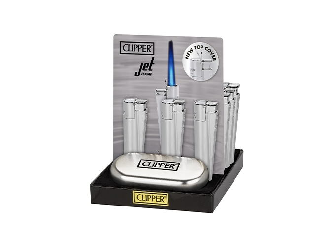 CLIPPER JET FLAME MAXI METAL  SILVER  (12)