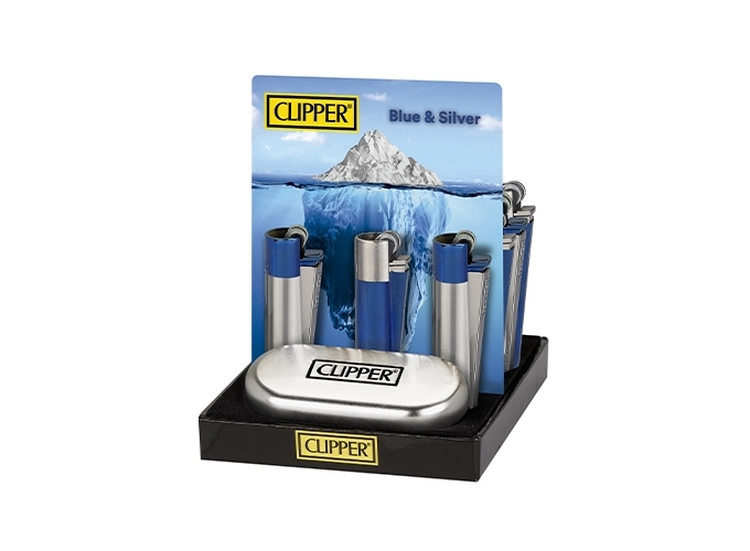CLIPPER PIERRE MAXI METAL  BLUE AND SILVER  (12)