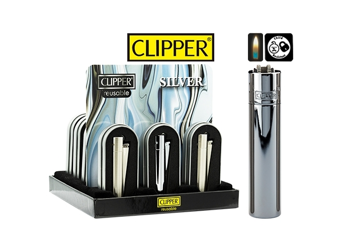 CLIPPER PIERRE MAXI METAL  SILVER  (12)