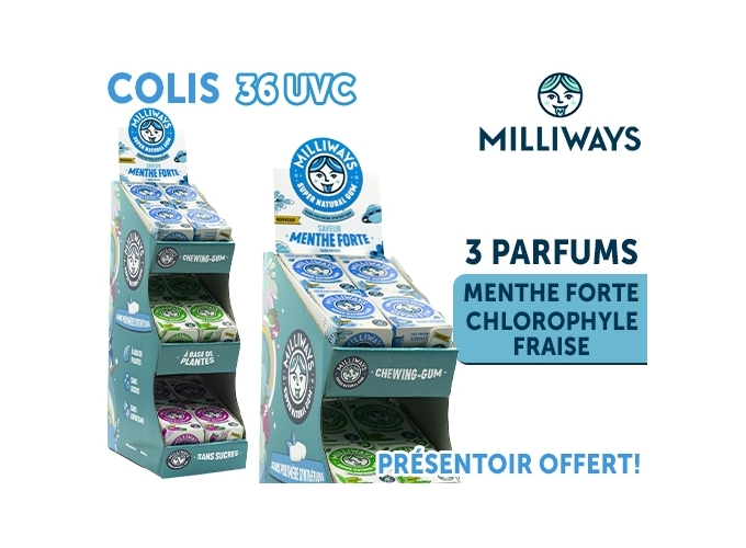 COLIS MILLIWAYS- 3 PARFUMS - 36 UVC - PRES. OFFERT