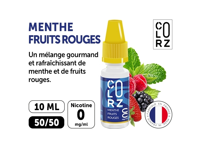 COLORZ BLEU  MENTHE, FRUITS ROUGES 00 MG ML