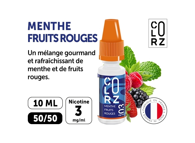COLORZ BLEU  MENTHE, FRUITS ROUGES 03 MG ML