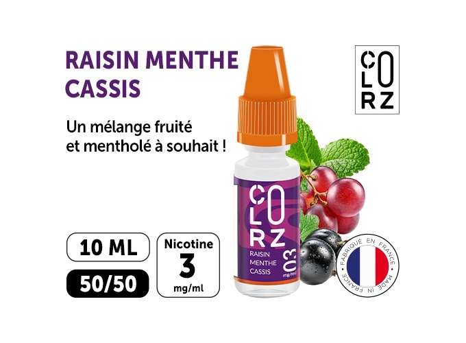 COLORZ ROUGE  RAISIN NOIR,MENTHE,CASSIS 3 MG ML