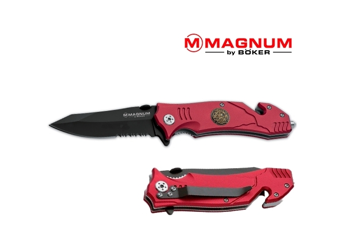 COUTEAU BOKER ''FIRE FIGHTER''  POMPIER  (1)