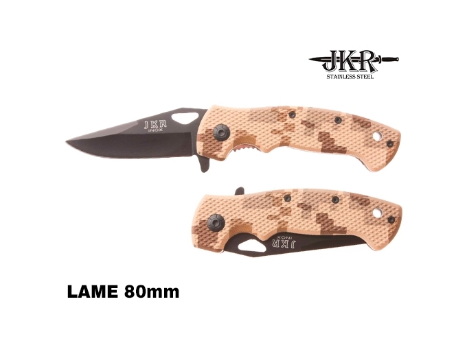 COUTEAU JKR PLIANT LAME 80MM MANCHE FIBRE  (1)