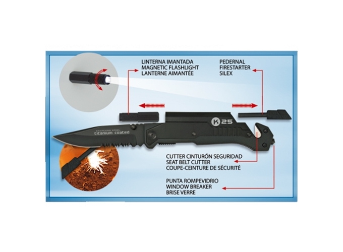 COUTEAU  TACTIQUE DE RIU  NOIR  (1)