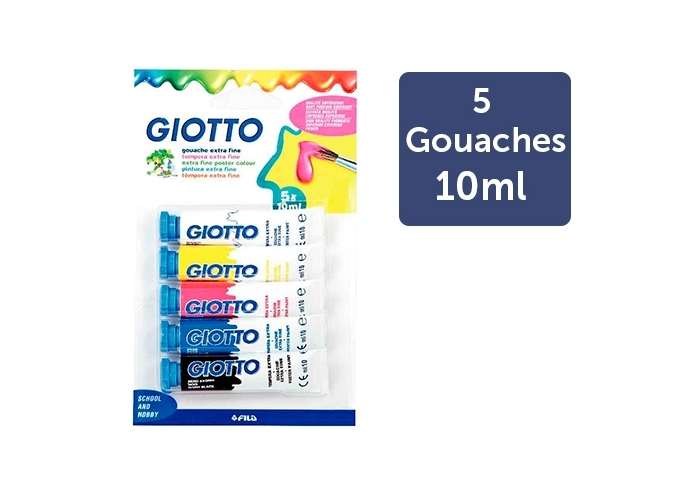 CTE 5 GOUACHES EXTRA FINE (PRIM. N B) 10ML (20)