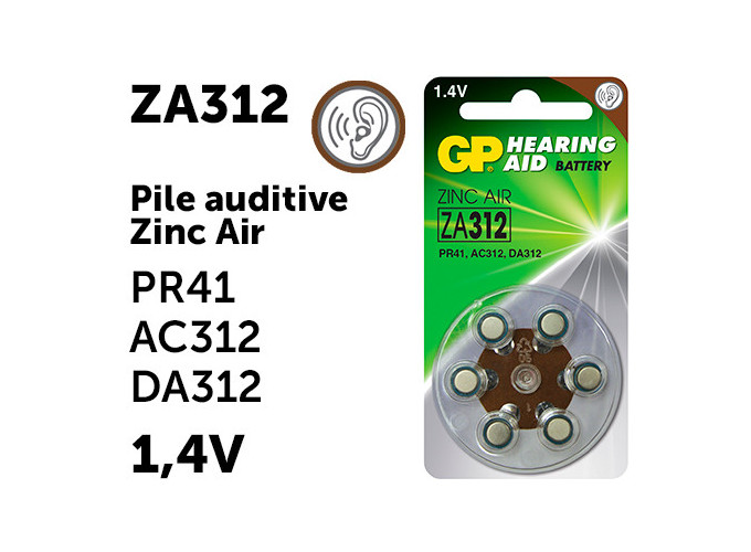 CTE 6 PILES *GP* ZA312 ZINC-AIR PROTH. AUDIT.(10)