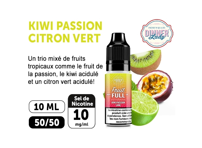 DINNER'S LADY KIWI PASSION CITRON VERT 10ML 10MGML