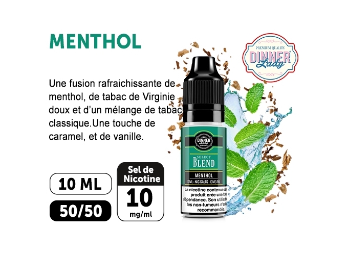 DINNER'S LADY MENTHOL BLEND SALT 10ML 10MGML