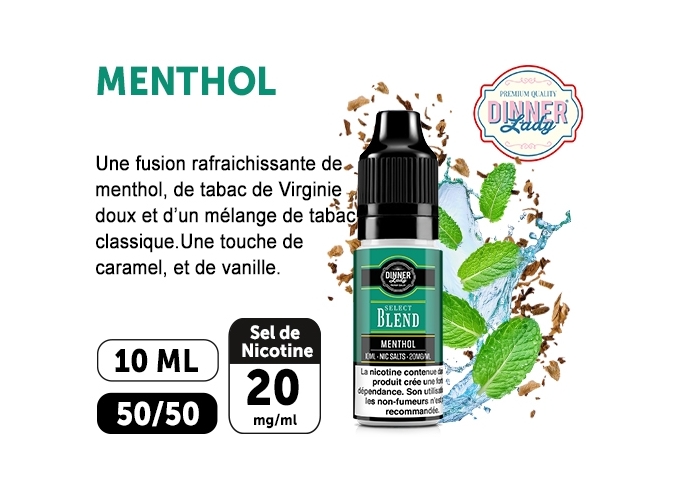 DINNER'S LADY MENTHOL BLEND SALT 10ML 20MGML