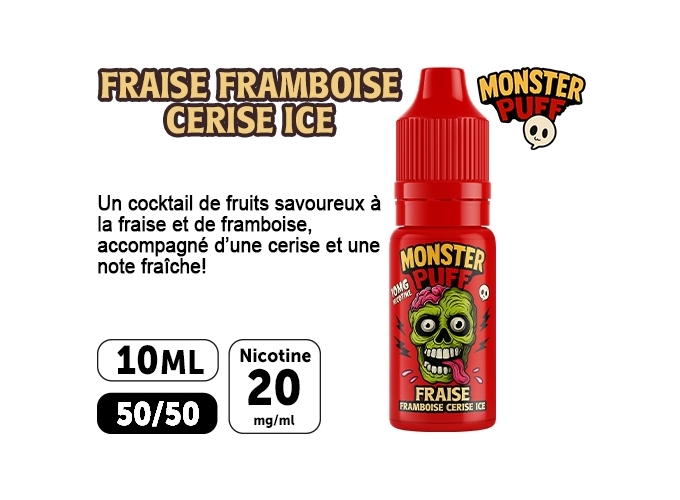 E-LIQUID MONSTER FRAISE FRAMBOISE CERISE ICE 20 MG