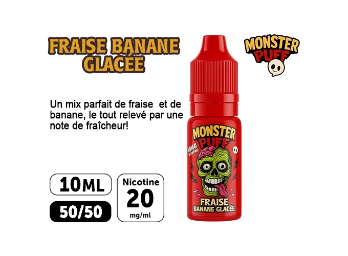 E-LIQUIDE MONSTER FRAISE BANANE ICE 20 MG