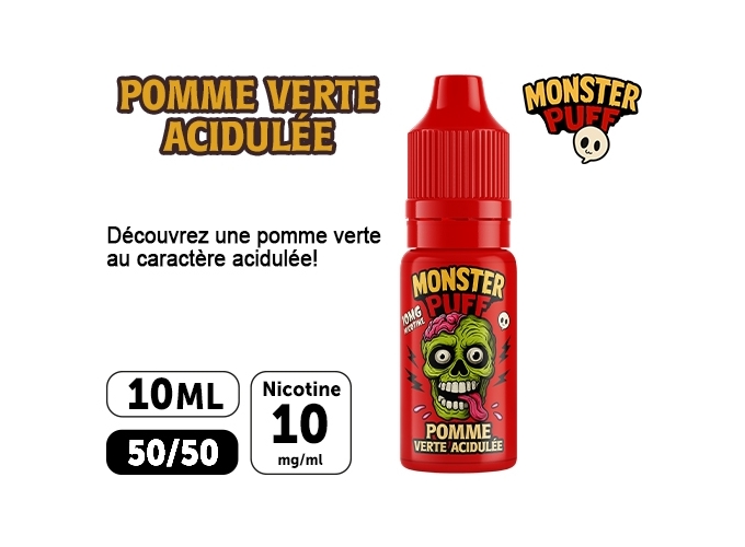 E-LIQUIDE MONSTER POMME VERTE ACIDULÉE 10 MG