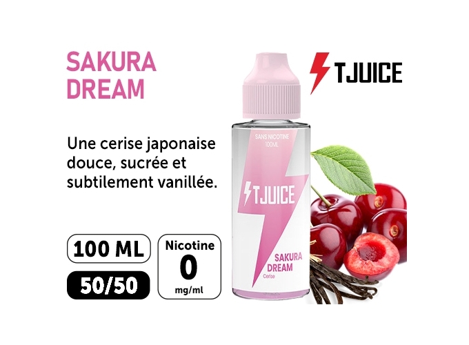 E-LIQUIDE T-JUICE 100 ml  SAKURA DREAM  00 mg