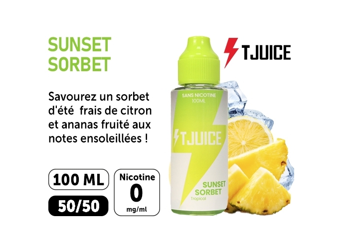 E-LIQUIDE T-JUICE 100 ml  SUNSET SORBET  00 mg