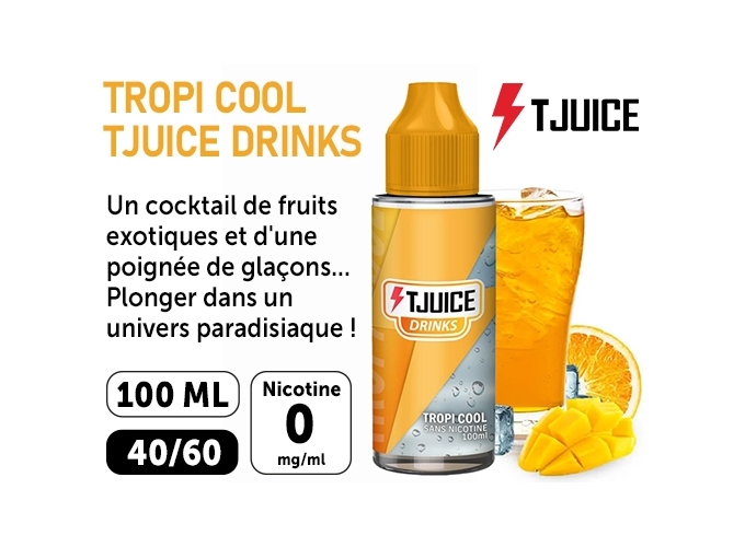 E-LIQUIDE T-JUICE 100 ml  TROPI COOL  00 mg