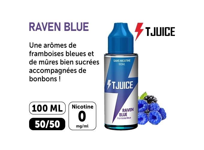 E-LIQUIDE T-JUICE 100ml  RAVEN BLUE  00 mg (6)