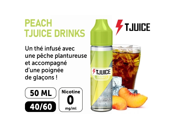 E-LIQUIDE T-JUICE 50ml  PEACH T  00 mg