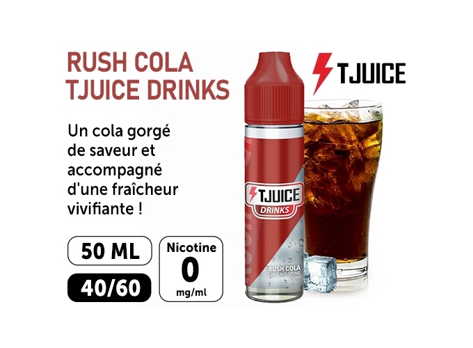 E-LIQUIDE T-JUICE 50ml  RUSH COLA  00 mg